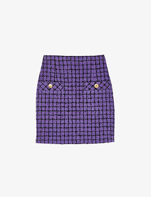 Selfridges & Co Women Clothing Skirts Mini Skirts Embroidery-embellished geometric-knit wool mini skirt 