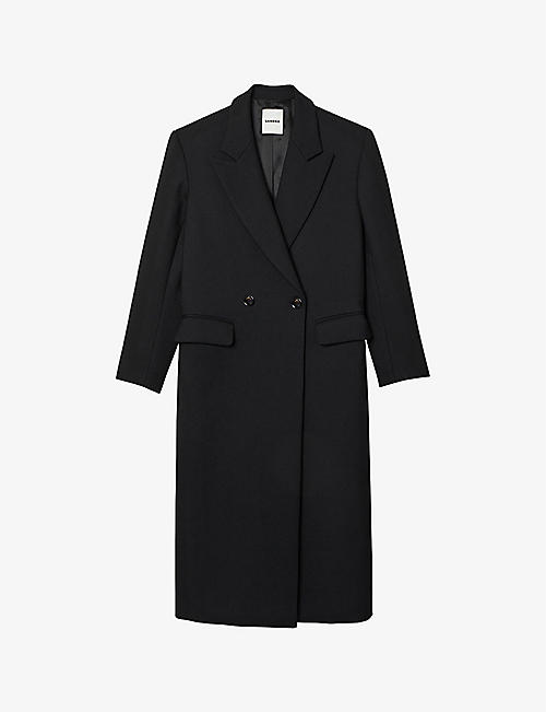 SANDRO: Brume double-breasted stretch-woven coat