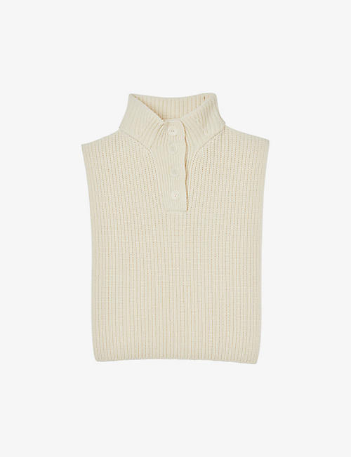 SANDRO: Button-down wool-blend neck warmer