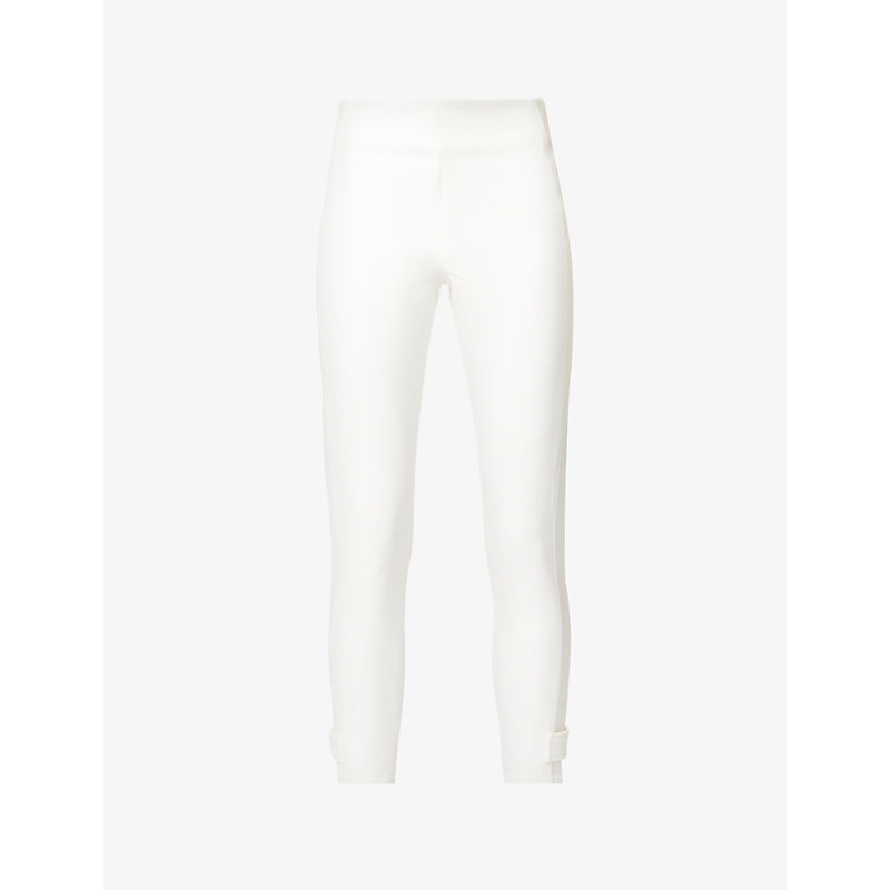 MONCLER ANKLE-STRAP STRETCH-WOVEN TROUSERS
