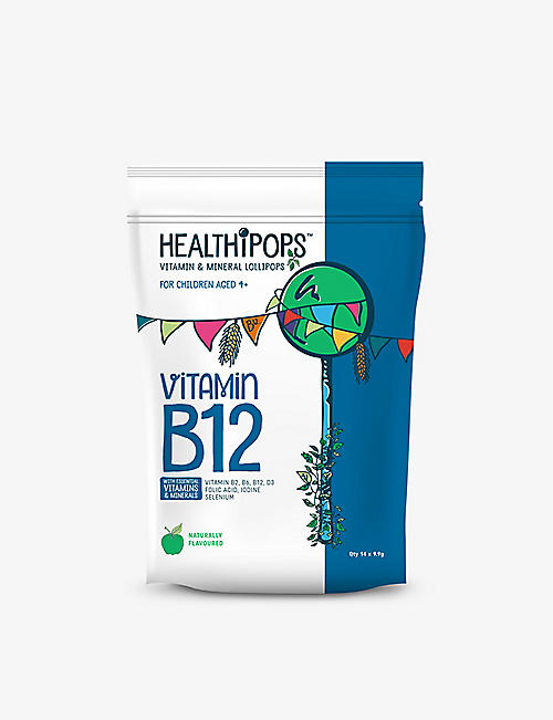 HEALTHIPOPS: Vitamin B12 vitamin and mineral-enhanced lollipops pack of 14