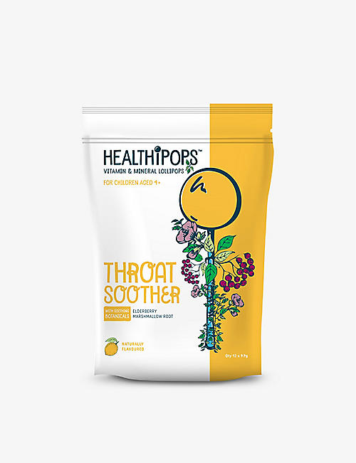 HEALTHIPOPS: Throat Soother vitamin and mineral-enhanced lollipops pack of 12