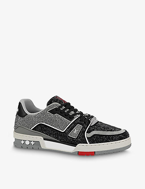 LOUIS VUITTON: LV gemstone-embellished leather-blend trainers