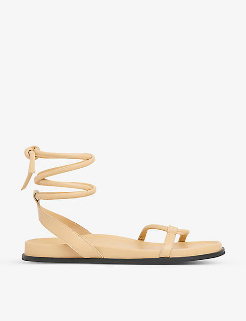 WHISTLES: Cleo strap-detail padded leather sandals