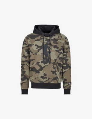 NBA Camouflage-print brand-tab cotton hoody