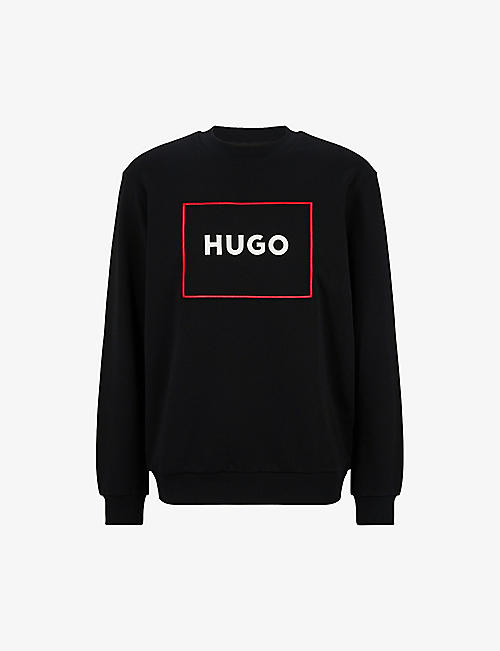 HUGO: Logo-print relaxed-fit cotton sweatshirt