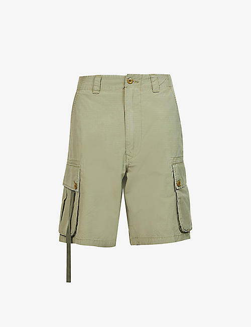 LIAM GALLAGHER: Liam Gallagher x Nigel Cabourn Bush relaxed-fit woven-strap cotton shorts
