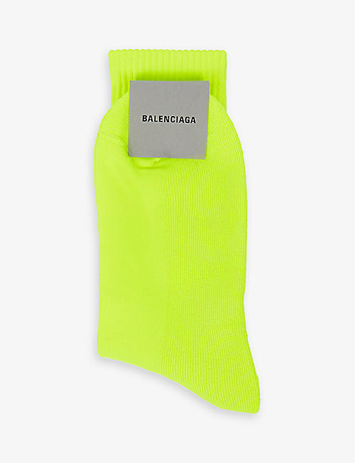 BALENCIAGA: Tennis brand-print stretch-woven socks