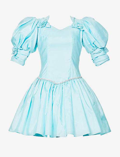 3AM ETERNAL: Puff-sleeve upcycled mini dress