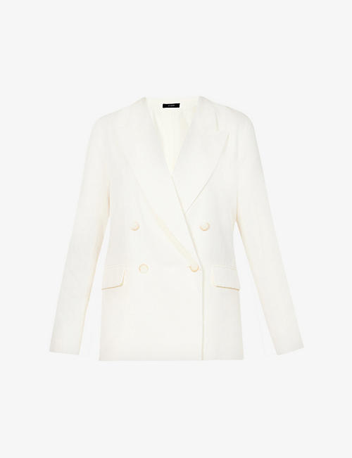 JOSEPH: Jacoba double-breasted silk and cotton-blend jacket