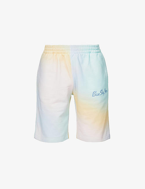 BLUE SKY INN: Brand-embroidered tie-dye cotton shorts