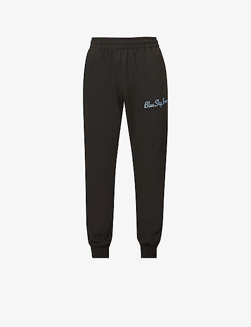 BLUE SKY INN: Brand-embroidered ribbed-trim cotton jogging bottoms