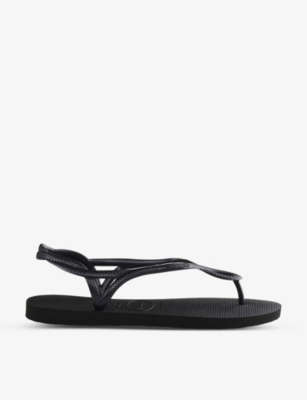 Havaianas Luna Cross-straps Rubber Sandals In Black