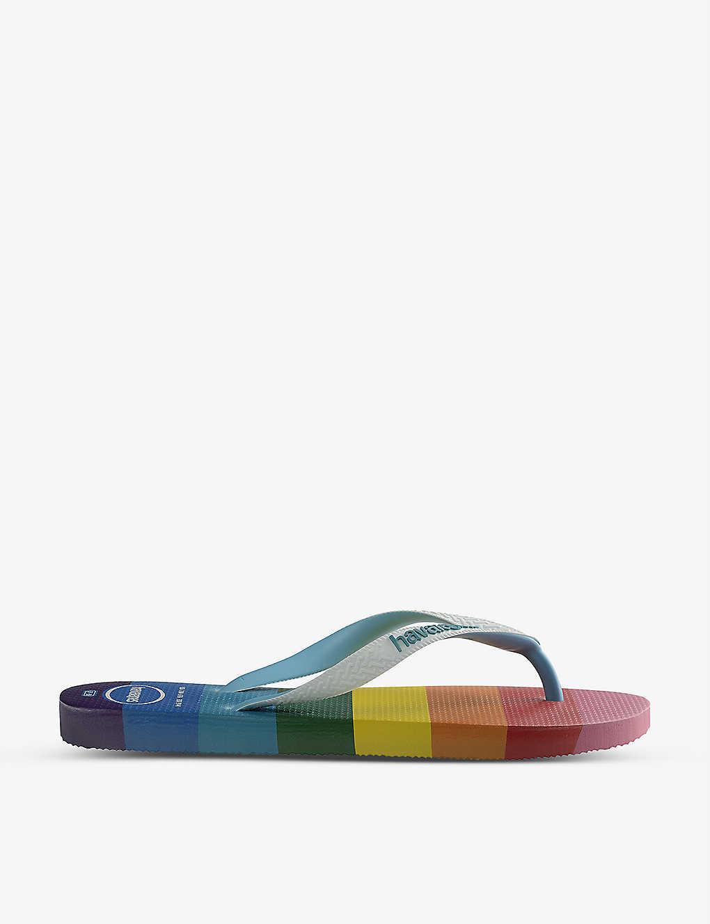 Shop Havaianas Womens Blue Top Pride Rainbow-print Rubber Flip Flops