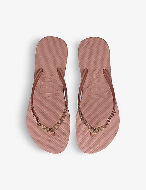 Havaianas Slim Flip-flop in Gold Rose Nude Womens Shoes Flats and flat shoes Sandals and flip-flops Pink 