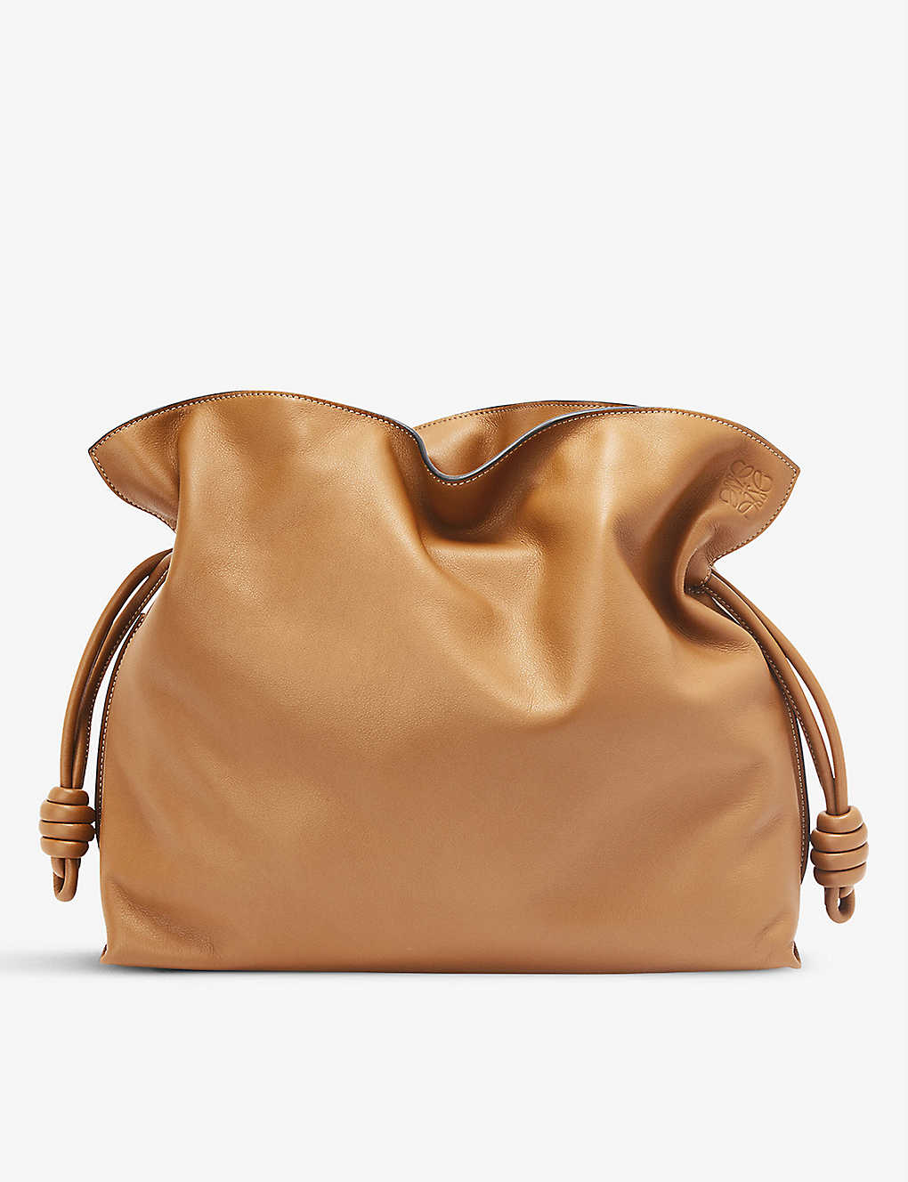 Shop Loewe Womens Warm Desert Flamenco Large Leather Clutch Bag In Brown