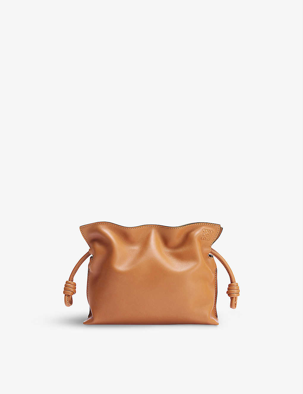 Loewe Flamenco Mini Leather Clutch Bag In Warm Desert