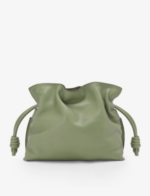 Loewe Flamenco Mini Leather Clutch In Rosemary
