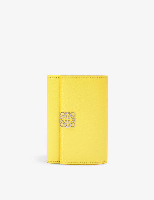 LOEWE: Anagram-embellished small vertical grained-leather wallet