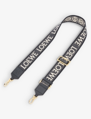 Loewe Anagram Logo-print Cotton-blend Bag Strap In Deep Navy
