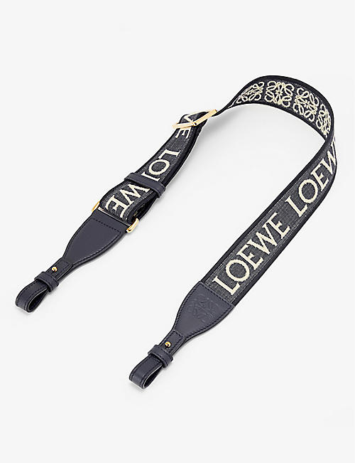 LOEWE: Anagram logo-print cotton-blend bag strap