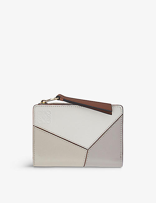 LOEWE: Puzzle contrast-panel leather wallet