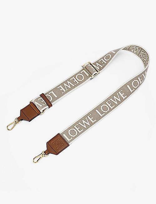 LOEWE: Anagram logo-print cotton-blend bag strap