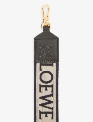 LOEWE: Anagram loop cotton and leather bag strap