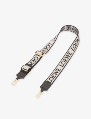 LOEWE: Anagram loop cotton and leather bag strap