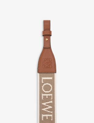 LOEWE: Anagram loop cotton and leather bag strap