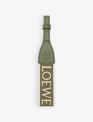 LOEWE: Anagram loop cotton and leather bag strap