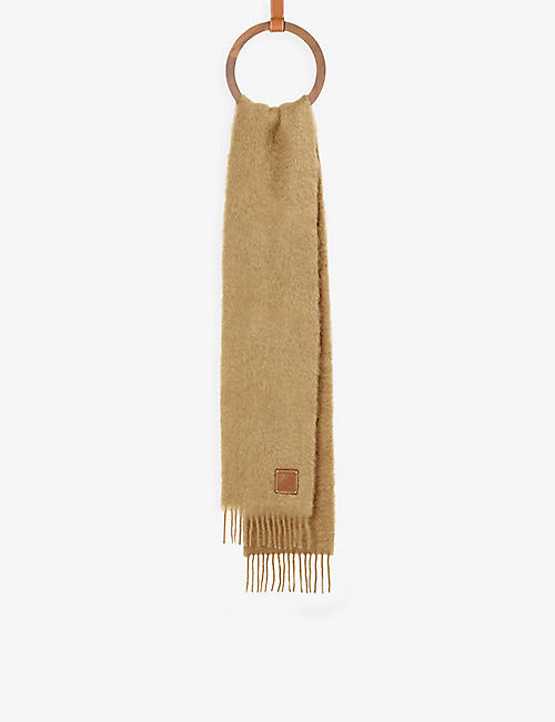 LOEWE: Anagram logo patch mohair wool blend scarf