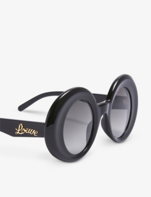 Shop Loewe Women's Black G736270x05 Oversized Round-frame Acetate Sunglasses