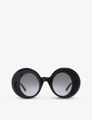 Loewe Womens Black G736270x05 Oversized Round-frame Acetate Sunglasses