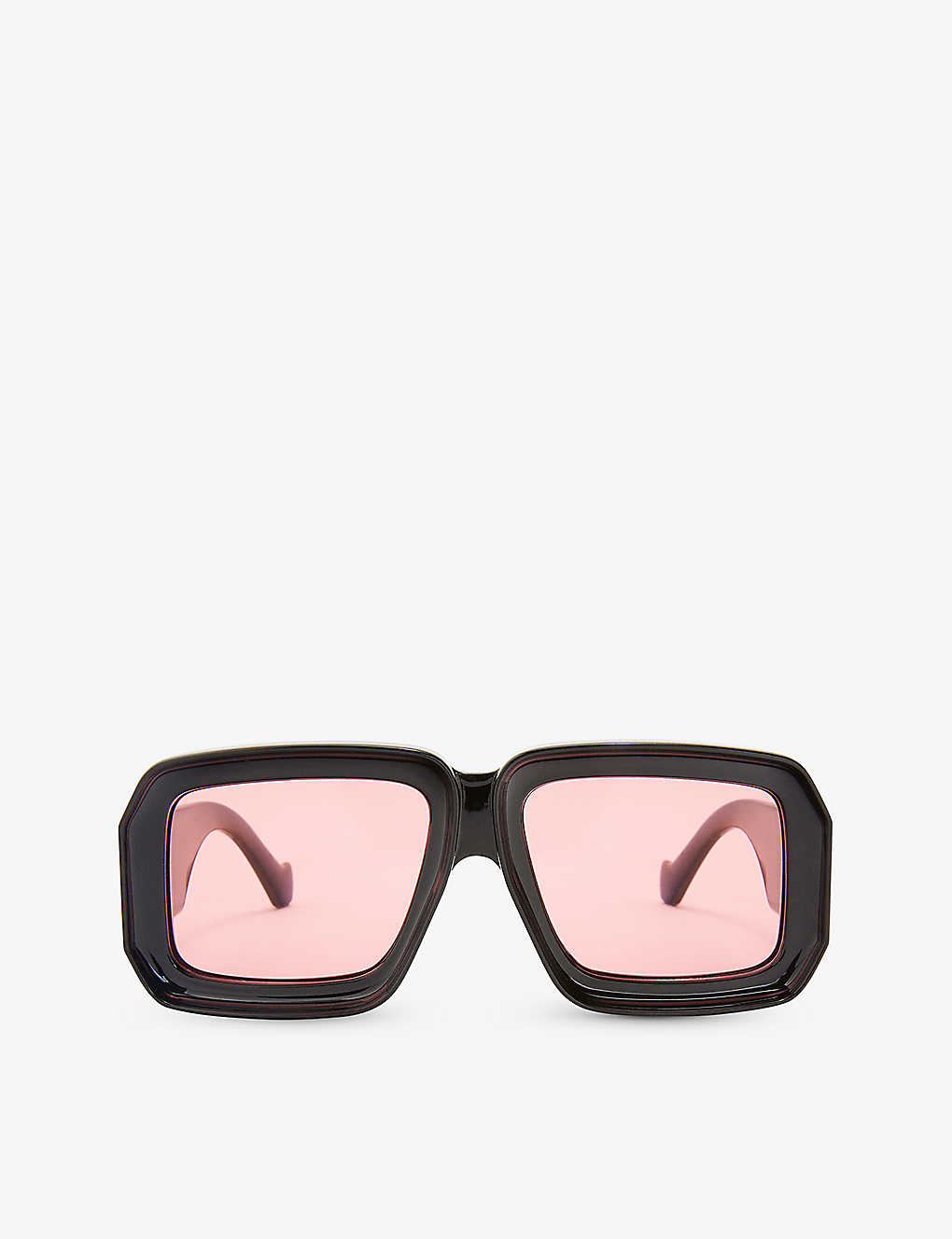 Shop Loewe Women's Shiny Black X Paula's Ibiza Dive In Mask Square-frame Acetate Sunglasses
