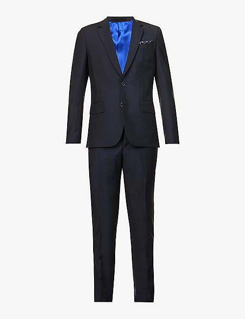 PAUL SMITH: Single-breasted notched-lapels regular-fit wool-blend suit