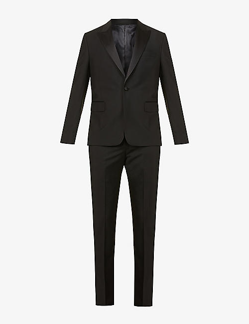 PAUL SMITH: Padded-shoulder straight regular-fit wool-blend suit
