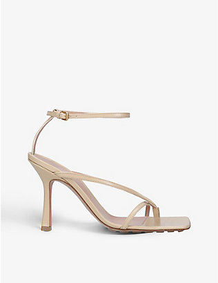 BOTTEGA VENETA: Stretch square-toe heeled leather sandals
