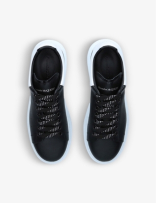 Show leather mid-top trainers