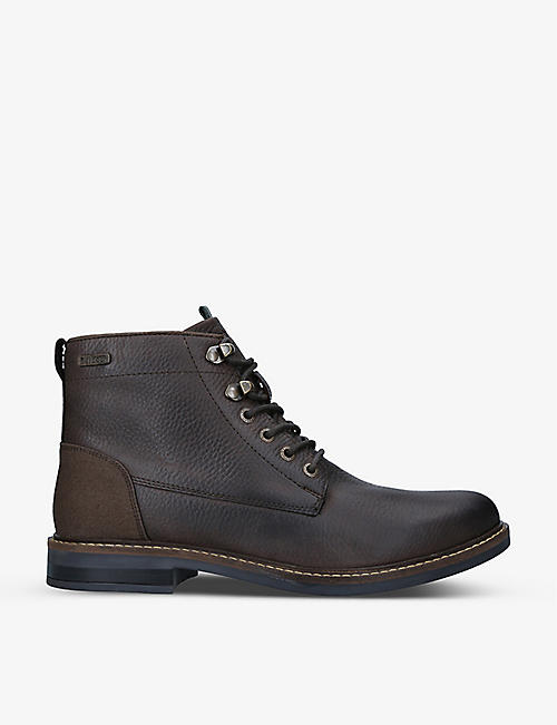Roman Stud lace-up leather and shearling boots Selfridges & Co Men Shoes Boots Biker Boots 