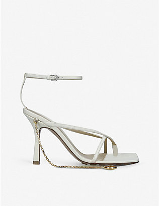 BOTTEGA VENETA: Stretch chain-embellished leather heeled sandals
