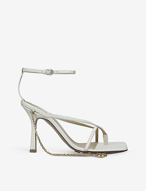BOTTEGA VENETA: Stretch chain-embellished leather heeled sandals