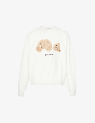 Bear embroidered boxy-fit cotton-jersey sweatshirt