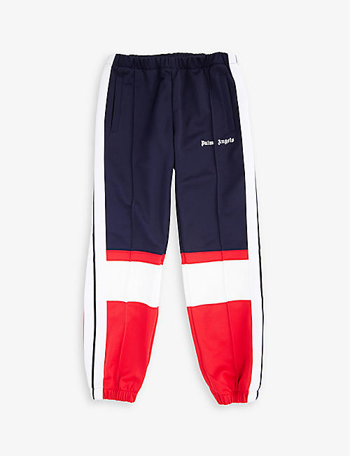 PALM ANGELS: Track mid-rise tapered woven jogging bottoms