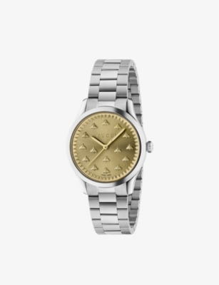 GUCCI: YA1265035 G-Timeless stainless-steel quartz watch