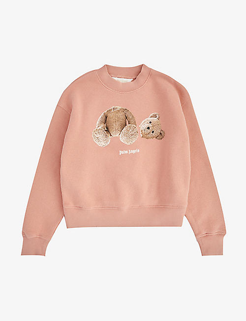 PALM ANGELS: Bear-print cotton-jersey sweatshirt 4-12 years