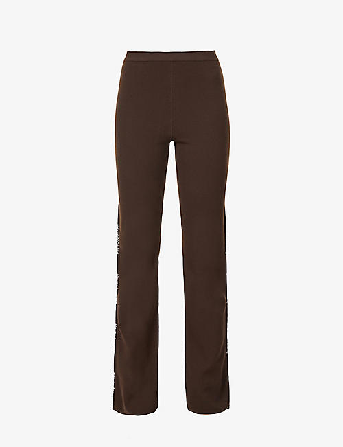 ALEXANDER WANG: Logo-print stretch-knitted trousers
