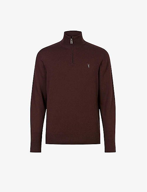 ALLSAINTS: Kilburn funnel-neck wool and recycled polyester-blend jumper