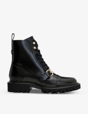 Shop Allsaints Women's Black/warm Bra Tori Leather Ankle Boots