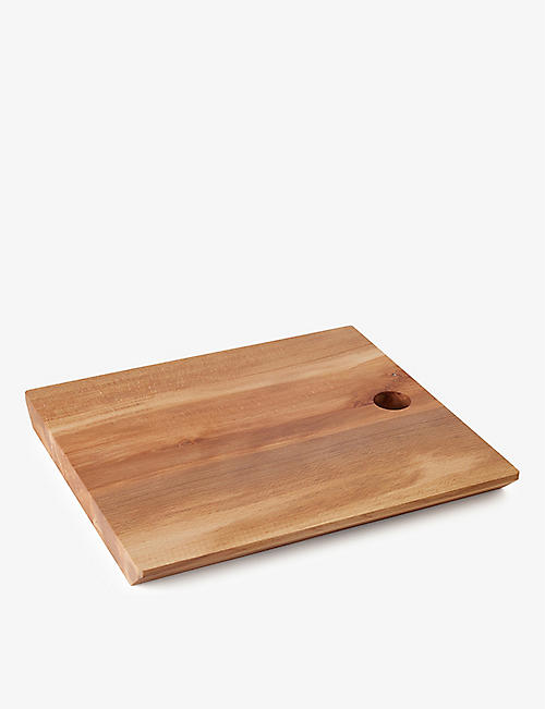 GOLDFINGER: Grained upcycled-beechwood serving board 35cm